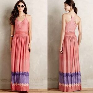 Nomad Morgan Carper Anthropologie Sunfall Maxi Dress Sz M Women’s Coral Purple